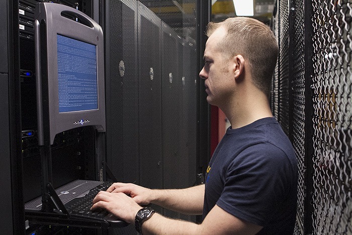 On-site technicians maintaining Ultra web hosting servers