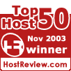HostReview.com Top 50 Host November 2003