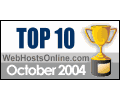 WebHostsOnline.com Top 10 Host October 2004
